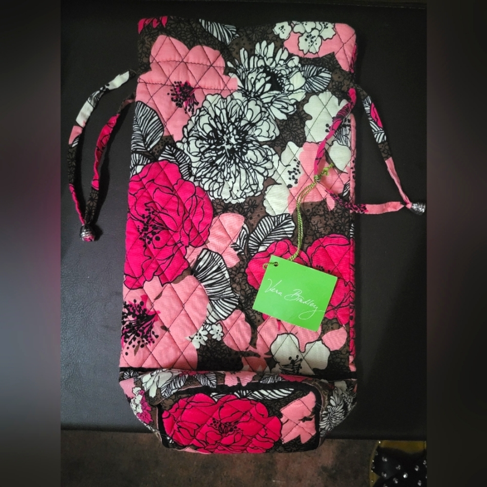 NWT Vera Bradley Wine Bottle Drawstring Bag